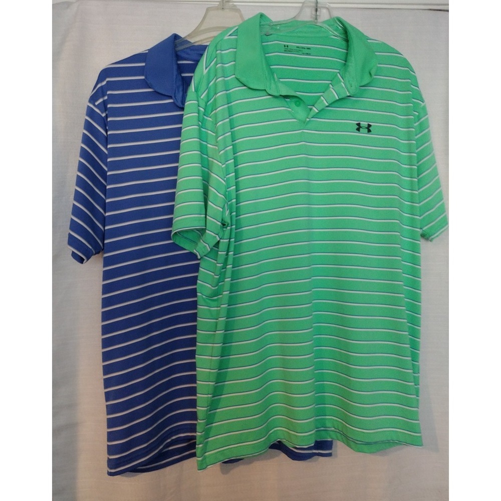 Set of 2 Under Armour Men's HeatGear Polo Shirts – Size 2XLT (Loose Fit)